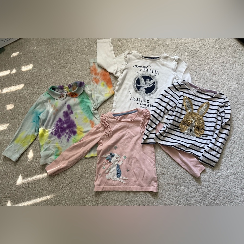 H&M Kids Striped and Graphic Long Sleeve Tops -Size 2T